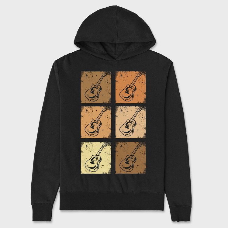 Vintage Guitars Set, Unisex Men's Hoodie