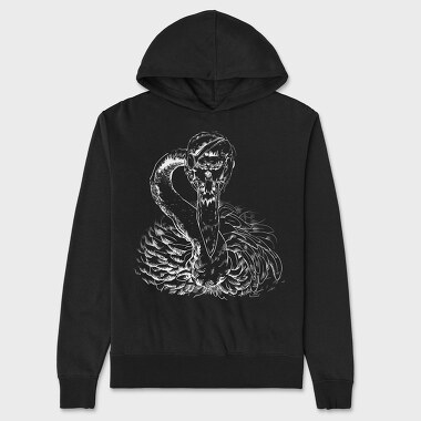 Patched Flamingo Portrait, Unisex Men's Hoodie