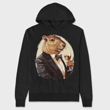 Capybara Drink, Unisex Men's Hoodie