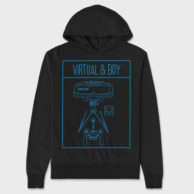 Unisex Men's Hoodie, Retro Gaming Virtual And Boy