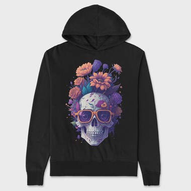 Skull Flowers Glasses, Унисекс Мъжко Суичър