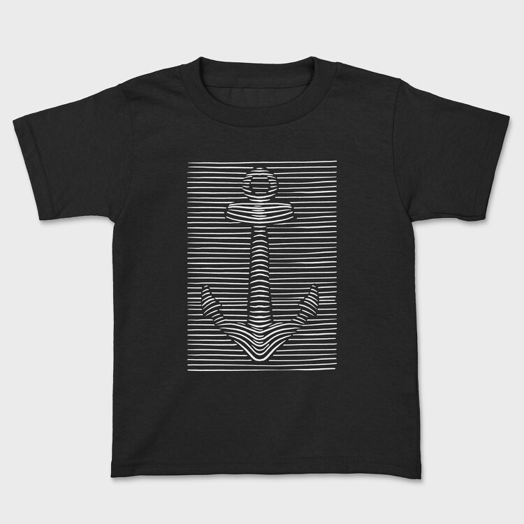 3D Illusion Anchor, Kids' T-Shirt