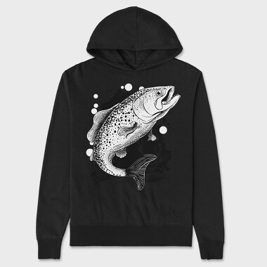 Fish Illustration, Unisex Men's Hoodie