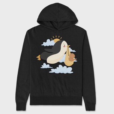 Penguin With a Baby, Unisex Men's Hoodie