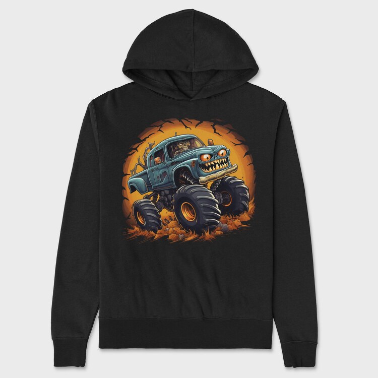 Halloween Monster Truck, Unisex Men's Hoodie
