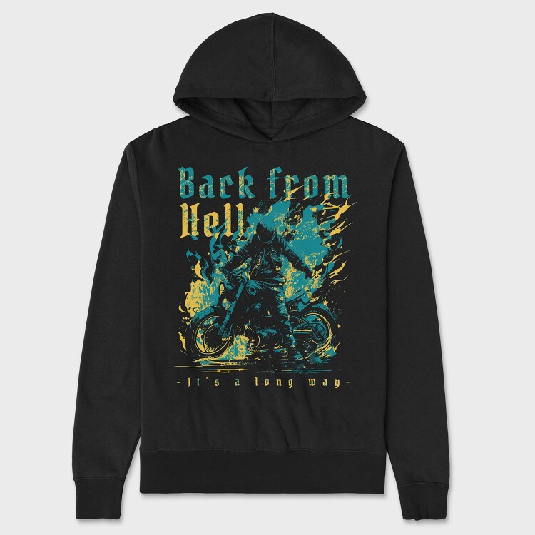 Back From Hell Motorbike, Unisex Men's Hoodie