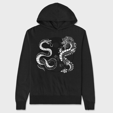 Yin Yang Dragon Snake, Unisex Men's Hoodie