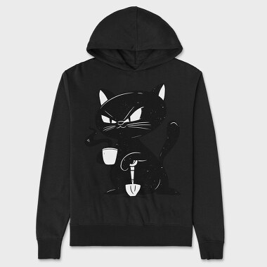 Black Cat Coffee, Unisex Men's Hoodie
