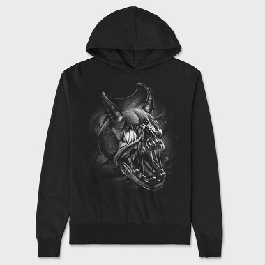 Creepy Skull Monochrome, Unisex Men's Hoodie
