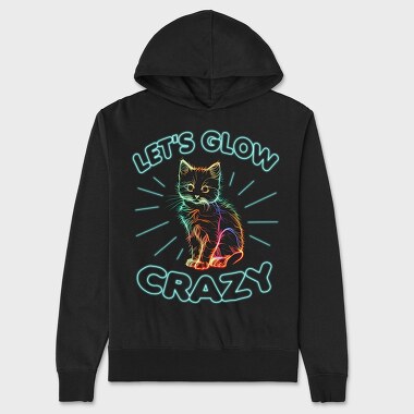 Lets Glow Crazy Cat, Унисекс Мъжко Суичър