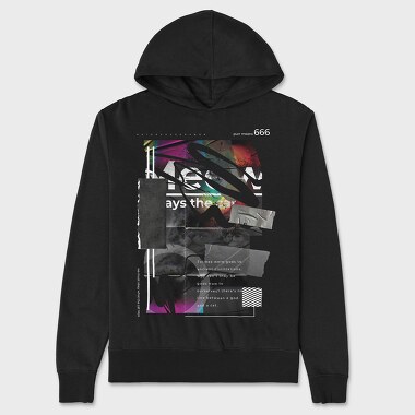 Unisex Men's Hoodie, Iridiscent Cat