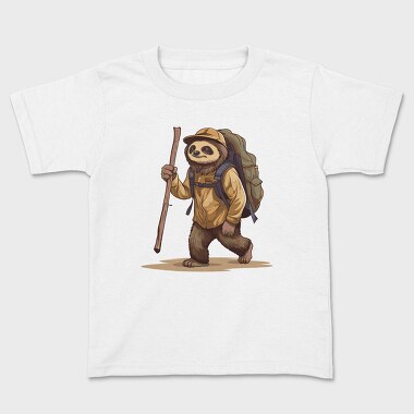 Sloth Hiking, Kids' T-Shirt