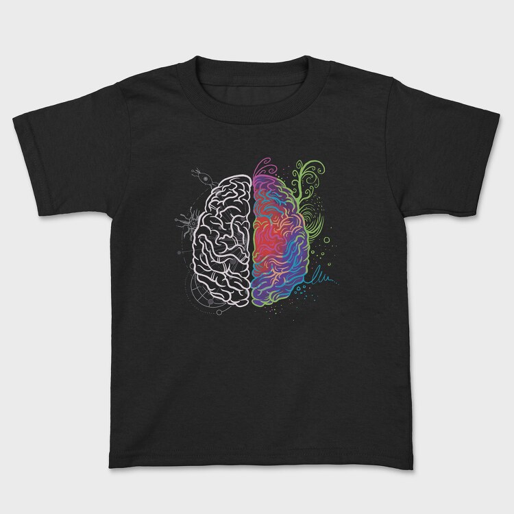 Brain Leftand Right, Kids' T-Shirt