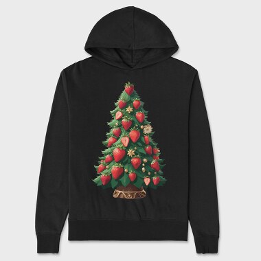 Strawberries Christmas Tree, Унисекс Мъжко Суичър