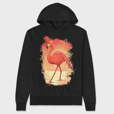 Flamingo Painting, Unisex Men's Hoodie