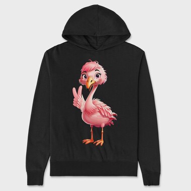 Flamingo Victory Sign, Unisex Men's Hoodie
