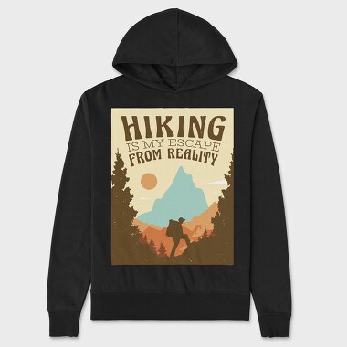 Hiking Is My Escape From Reality, Unisex Men's Hoodie