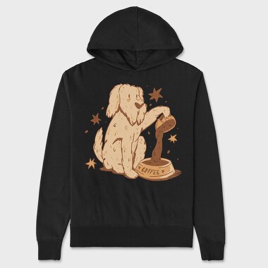 Dog Coffee Doodle, Unisex Men's Hoodie
