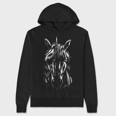 Blindfold Unicorn Portrait, Unisex Men's Hoodie