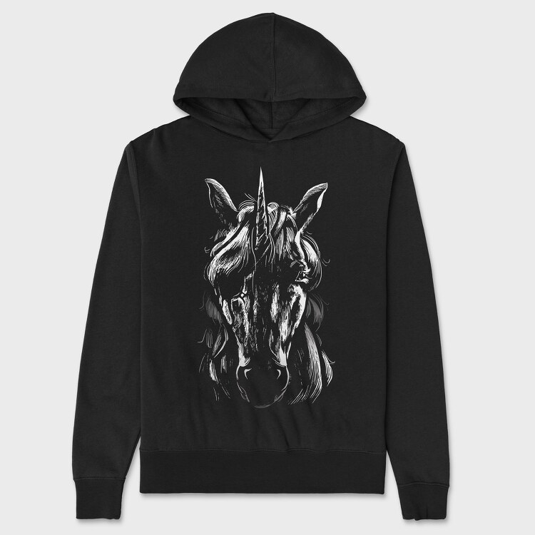 Blindfold Unicorn Portrait, Унисекс Мъжко Суичър
