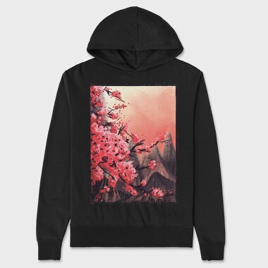 Cherry Blossom Painting, Unisex Men's Hoodie