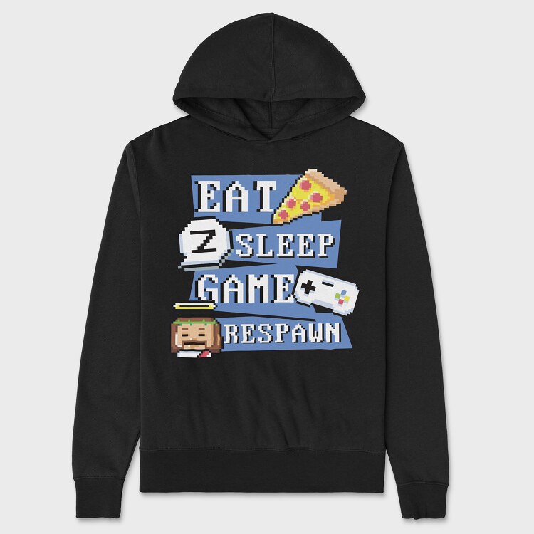 Pixel Respawn, Unisex Men's Hoodie