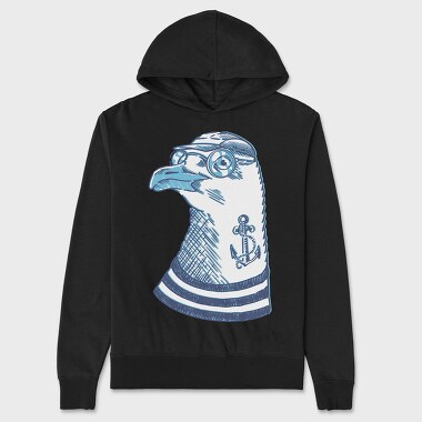 Hipster Seagull, Unisex Men's Hoodie