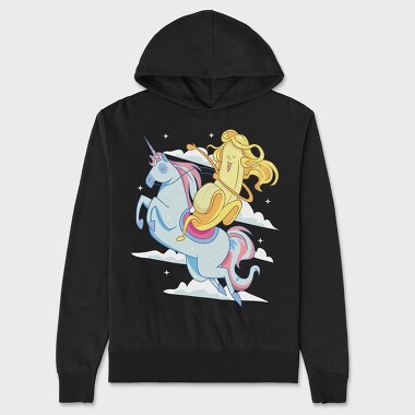 Banana Riding Unicorn, Unisex Men's Hoodie