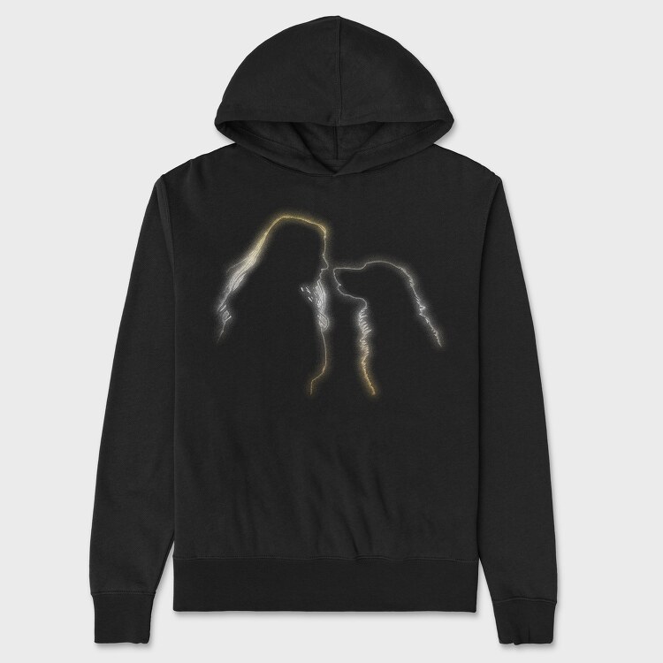 Girl and Golden Retriever, Unisex Men's Hoodie