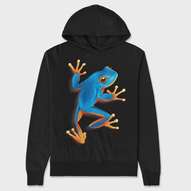 Blue Frog Realistic, Unisex Men's Hoodie