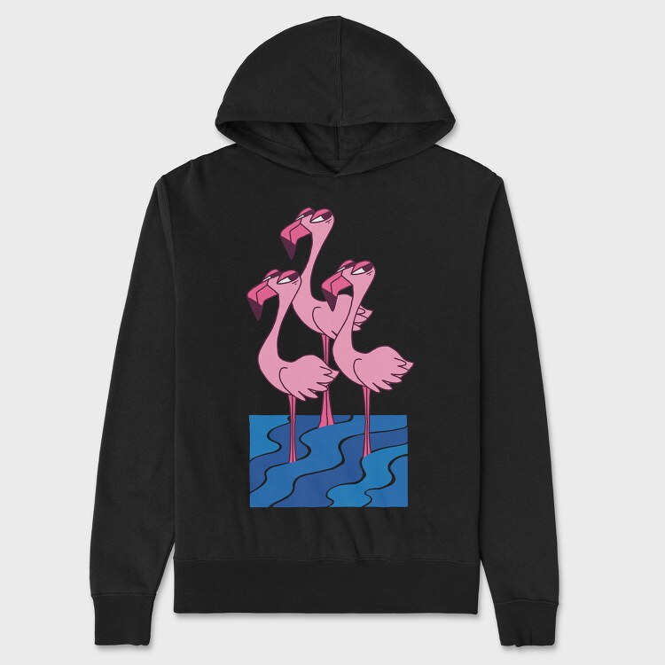 Flamingo Trio, Unisex Men's Hoodie
