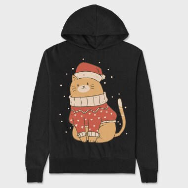Cute Cat Christmas, Unisex Men's Hoodie