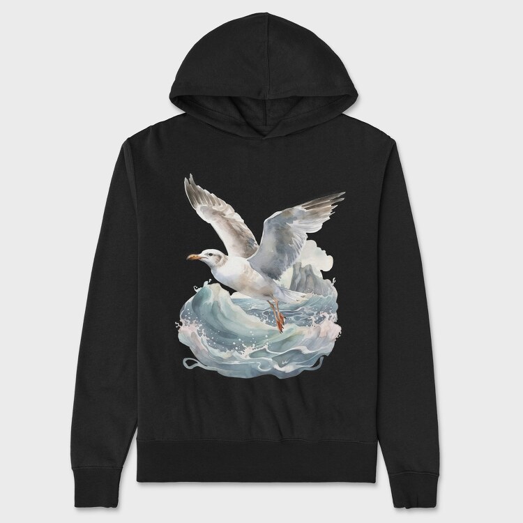 Flying Seagull 1, Unisex Men's Hoodie