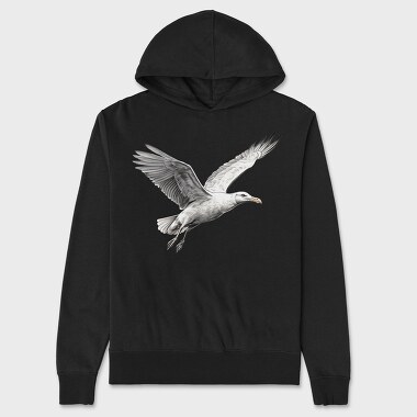 Flying Seagull 2, Unisex Men's Hoodie