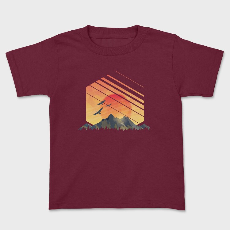 Geometric Sunset, Kids' T-Shirt