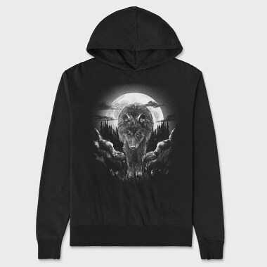 Wolf Woods Moon, Unisex Men's Hoodie