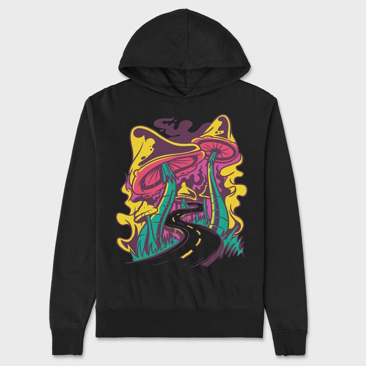 Road Mushroom, Unisex Men's Hoodie