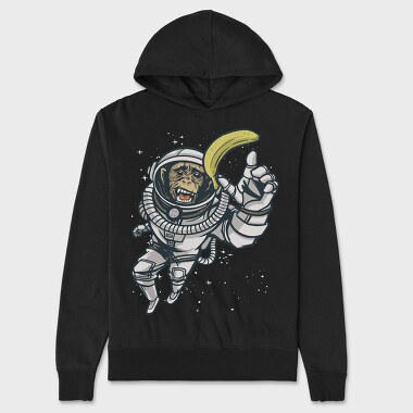 Astronaut Chimp, Unisex Men's Hoodie