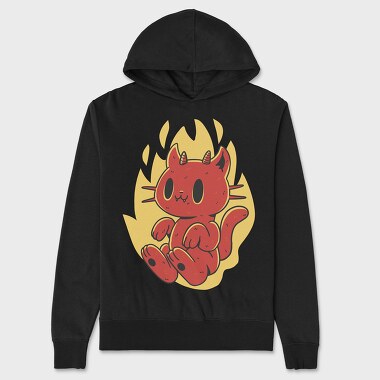 Cute Devil Cat, Unisex Men's Hoodie