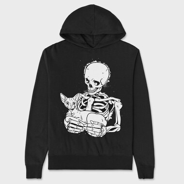 Skull With Cat, Unisex Men's Hoodie