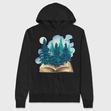 Book Trees Forest, Unisex Men's Hoodie