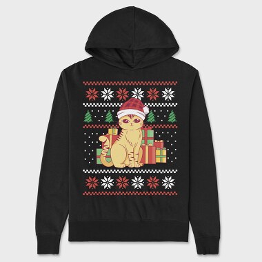 Cat With Gifts Ugly Sweater, Unisex Men's Hoodie