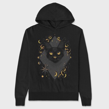 Cosmic Cat Orange, Unisex Men's Hoodie