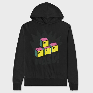 Unisex Men's Hoodie, Wasd