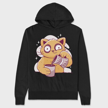 Coffee Cat, Unisex Men's Hoodie