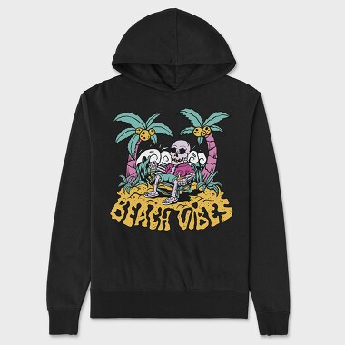 Beach Vibes Skeleton, Unisex Men's Hoodie