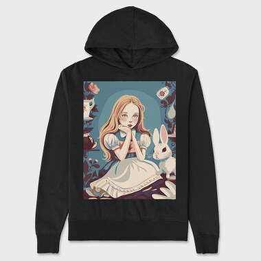 Cute Girl With Rabbit, Unisex Men's Hoodie